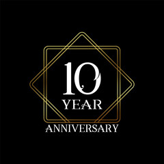 10 year anniversary wedding celebration design text vector illustration.