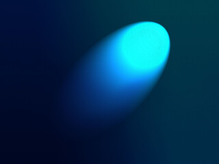 Abstract blue light emanating from a source in a dark space creating a modern background.