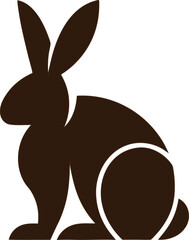 Elegant rabbit silhouette vector icon, ideal for logos, wildlife branding, or modern minimalist art projects.