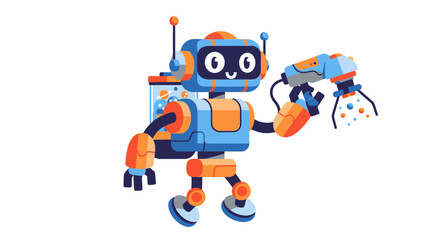 Cartoon Robot Design Demonstrates Technological Innovation and Futuristic Functionality