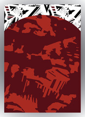 Dark Red Abstract Camouflage Sublimation Sportswear Pattern Design - Aggressive Grunge Racing Jersey Template