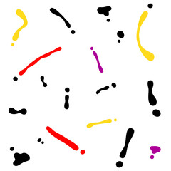 Set of abstract shapes in Memphis design style. Collection of colorful 80s and 90s inspired graphic elements for trendy posters and social media.