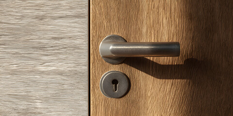 Obraz premium Elegant Minimalist Architectural Masterpiece Showcasing a Captivating Door Handle Design with Seamless Integration