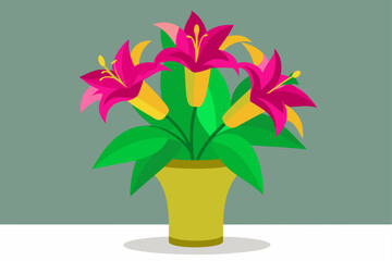 Flowers in a yellow vase