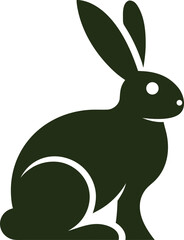 Creative rabbit silhouette logo vector, suitable for pet shops, kids’ brands, and organic product labels.