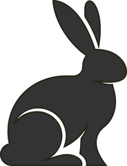 Simple rabbit shape logo vector icon, ideal for pet stores, nature labels, and minimalist design projects.