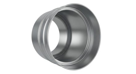 Clean air duct opening close-up on transparent a background  