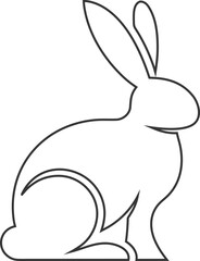 Simple elegant rabbit line vector logo, perfect for vegan brands, eco businesses, and print design.