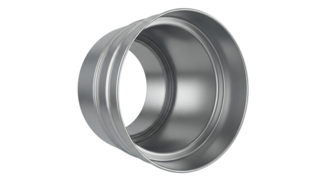 Clean air duct opening close-up on transparent a background  