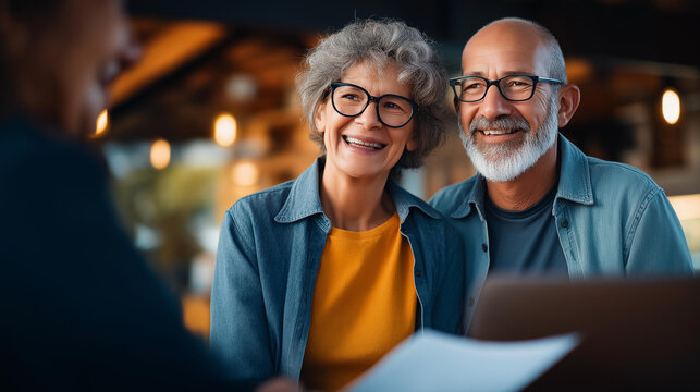 Faceless happy couple having important finance discussion with professional consultant at home, financial planning consultation, home advisory consultation, investment advice sessi