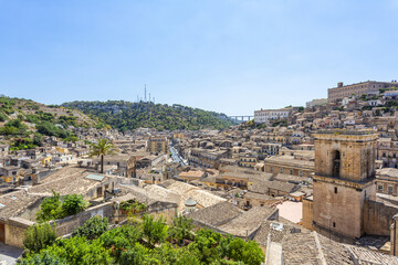 A beautiful view of the Baroque Town of Modica, Sicily