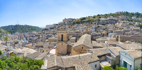 A beautiful view of the Baroque Town of Modica, Sicily