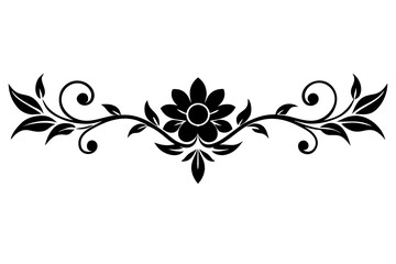 vintage floral design divider victor illustration