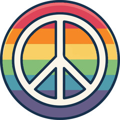 Peace Symbol with Rainbow Background – Equality and Unity Concept