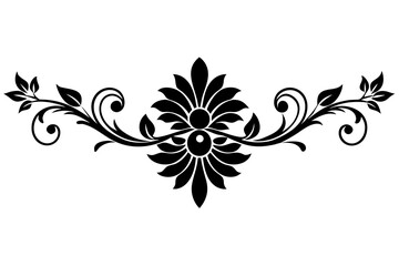 vintage floral design divider victor illustration