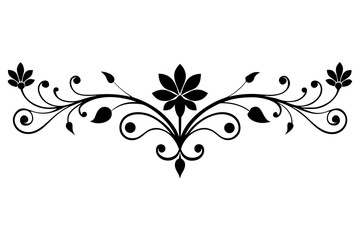 vintage floral design divider victor illustration