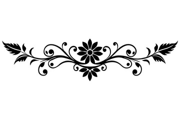 vintage floral design divider victor illustration