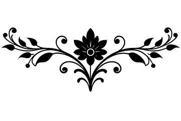 vintage floral design divider victor illustration