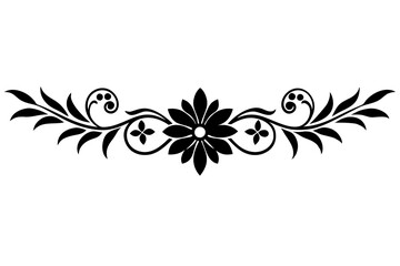 vintage floral design divider victor illustration