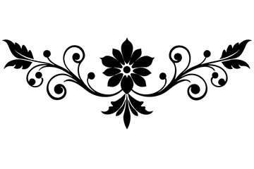 vintage floral design divider victor illustration