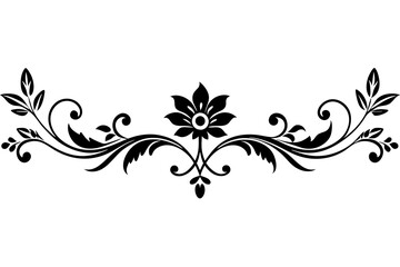 vintage floral design divider victor illustration