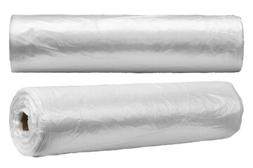 packaging Food Bags roll isolated on white background, full depth of field
