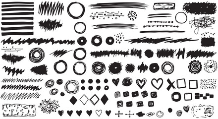Hand Drawn Doodle Elements Vector Set for Design and Decoration
