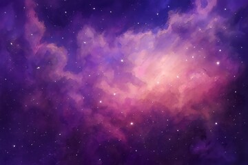 Fototapeta premium Colorful starry night sky with bright blue pink and white nebula clouds