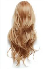 Naklejka premium Long wavy blonde hair wig isolated on white background, beauty and fashion concept.