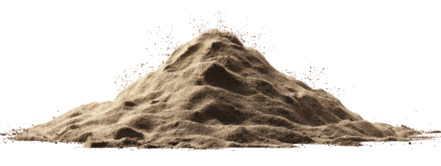 A large pile of light brown sand