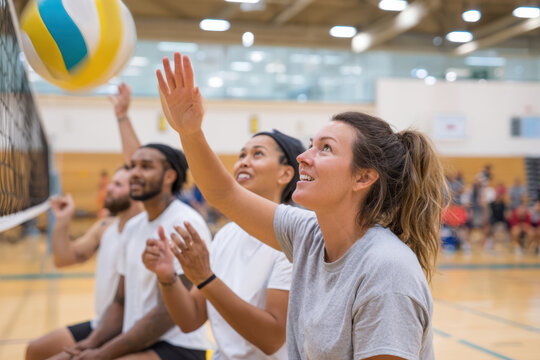 Wheelchair basketball athletes on the sidelines