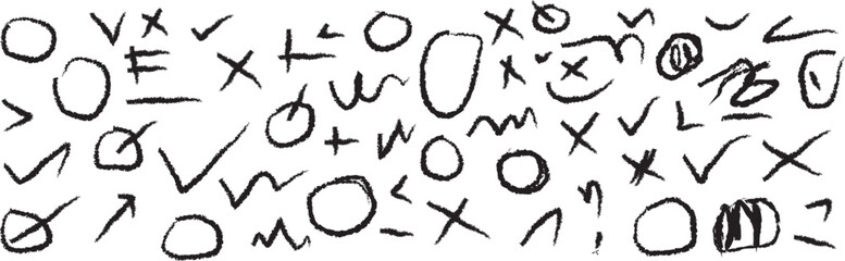 Collection of Hand Drawn Symbols and Markings for Design Concepts