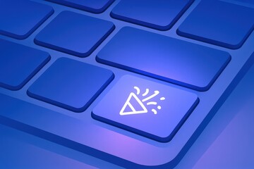 Blue Keyboard with Celebration Key and Icon