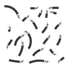 Hand painted brush strokes. Artistic ink elements. Abstract smear Vector shapes. Creative drawing detail.