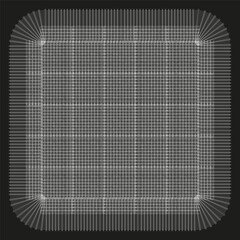 Square grid pattern. Fine line texture. Curved distortion Vector. Abstract minimal background.