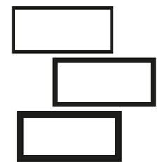 Simple rectangle frames. Blank border elements. Abstract linear Vector design. Clean graphic template.