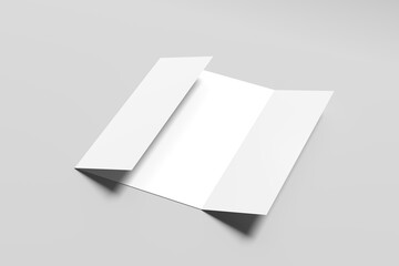 A4 Gate Fold Brochure Mockup on Clean Minimal Background with Realistic Shadows for Branding and Design Presentation
