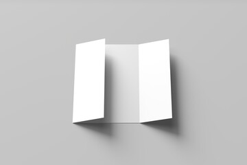 Isolated A4 Gate Fold Brochure Mockup on Neutral Background for Elegant Branding, Print Presentation, and Creative Marketing Concepts