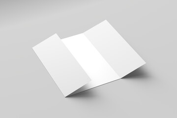 A4 Gate Fold Brochure Mockup on Clean Minimal Background with Realistic Shadows for Branding and Design Presentation