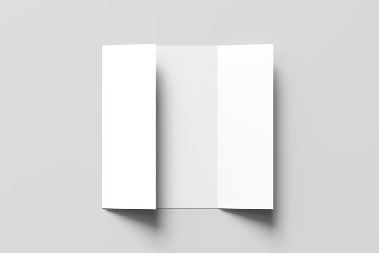 Isolated A4 Gate Fold Brochure Mockup on Neutral Background for Elegant Branding, Print Presentation, and Creative Marketing Concepts
