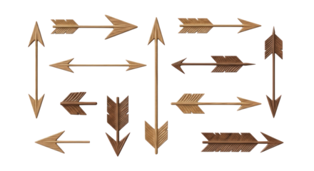 Directional wooden arrow set guiding progress and choice with rustic natural charm for design projects