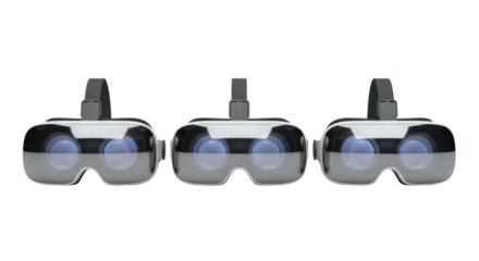 Experience the future with multiple virtual reality headsets ready for immersive digital adventures.