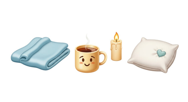 Cozy comfort items for ultimate relaxation and self-care, a perfect moment of peace
