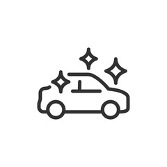 Clean car, linear icon. Car wash and detailing concept. Line with editable stroke.