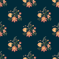 Vector Hand drawn colourful geometric flowers Motifs African boho paisley, seamless patterns with floral for fabric Ethnic Indian Pattern, textiles, clothing, wrapping paper, backdrop, banner.
