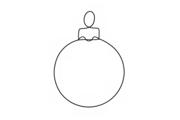Christmas ornament outline vector drawing creating a festive holiday decoration with a transparent background