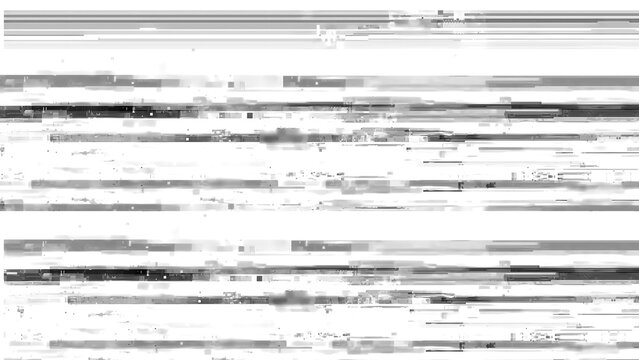 Abstract glitch texture background with horizontal lines pattern isolated on transparent background