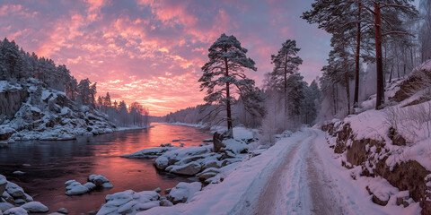 sunset in the mountains