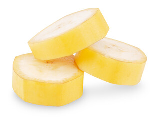 banana slices  isolated on white background