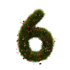 3D alphabetic grass and flower, Christmas wreath number 6